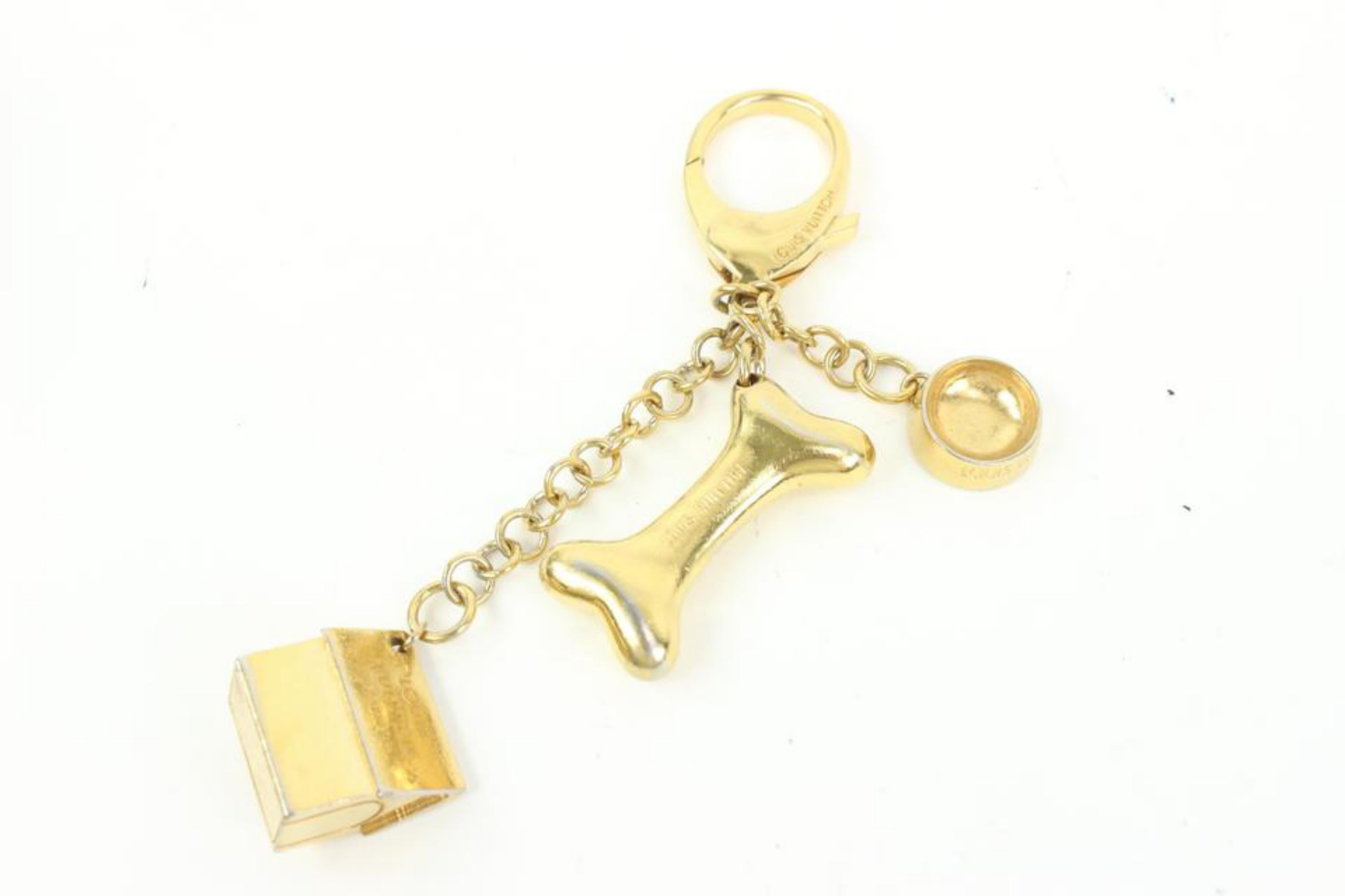 Louis Vuitton Gold Bijoux Sac Baxter Keychain Bag Charm Dog Bone 47lv421s 2