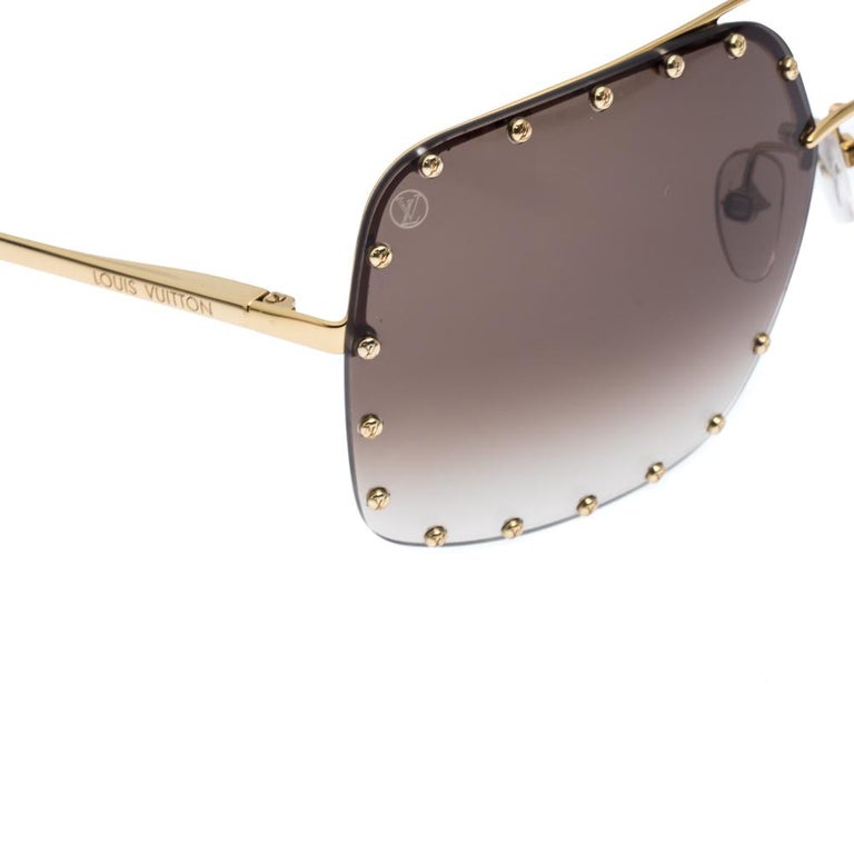 Louis Vuitton, Accessories, Louis Vuitton The Party Aviator Sunglasses  Stdded Metal Gold And Metal