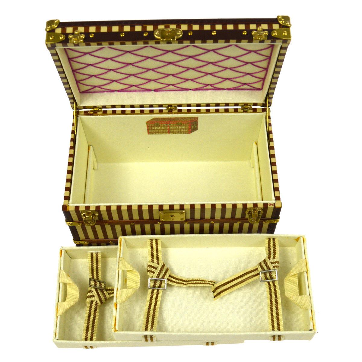 Louis Vuitton Gold Brown Men's Women's Jewelry Travel Vanity Small Trunk in Box 1