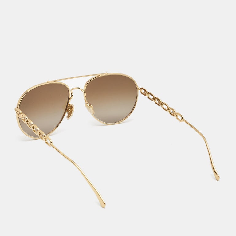 New Louis Vuitton My LV Chain Round Sunglasses Gold Case