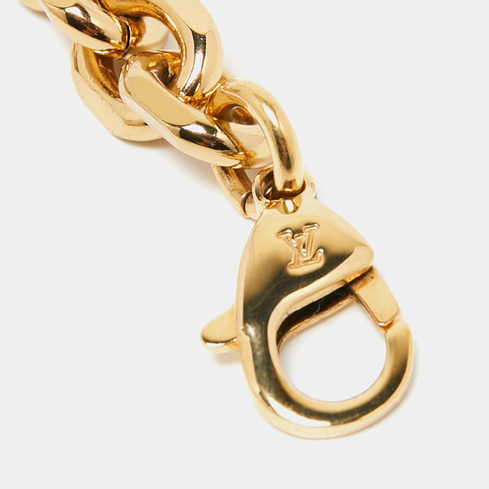 Women's Louis Vuitton Gold Chain Link LV Logo Wrap Waist Belt