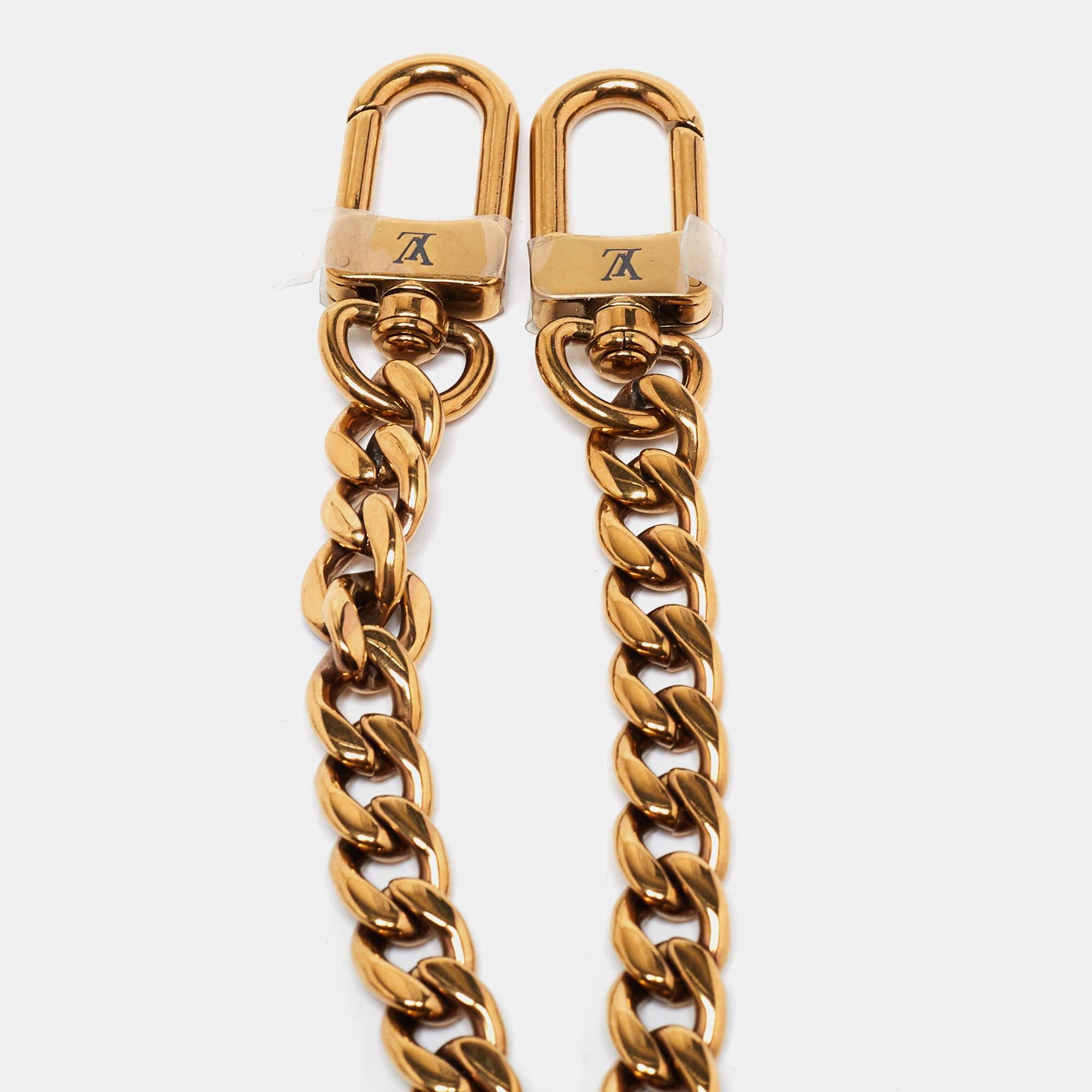 Louis Vuitton Gold Chain Link Shoulder Bag Strap In Excellent Condition In Dubai, Al Qouz 2