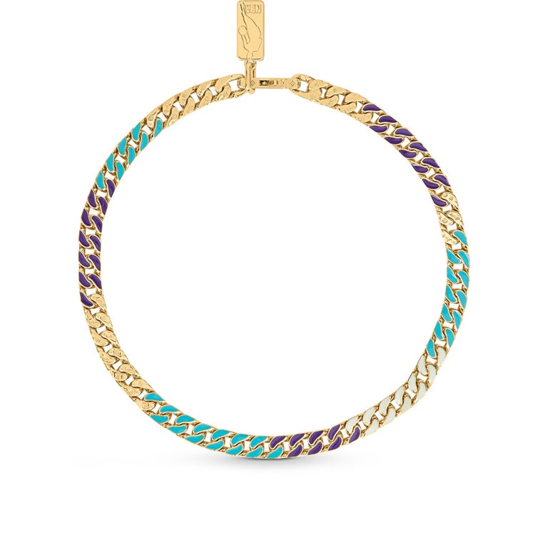 Louis Vuitton Gold Colored Metallic Pieces LVXNBA Link Necklace For ...