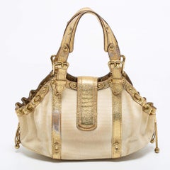 Louis Vuitton Gold/Cream Canvas and Leather Antigua Theda PM Bag