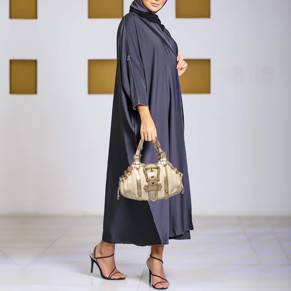 Louis Vuitton Gold/Cream Canvas and Leather Antigua Theda PM Bag In Fair Condition In Dubai, Al Qouz 2