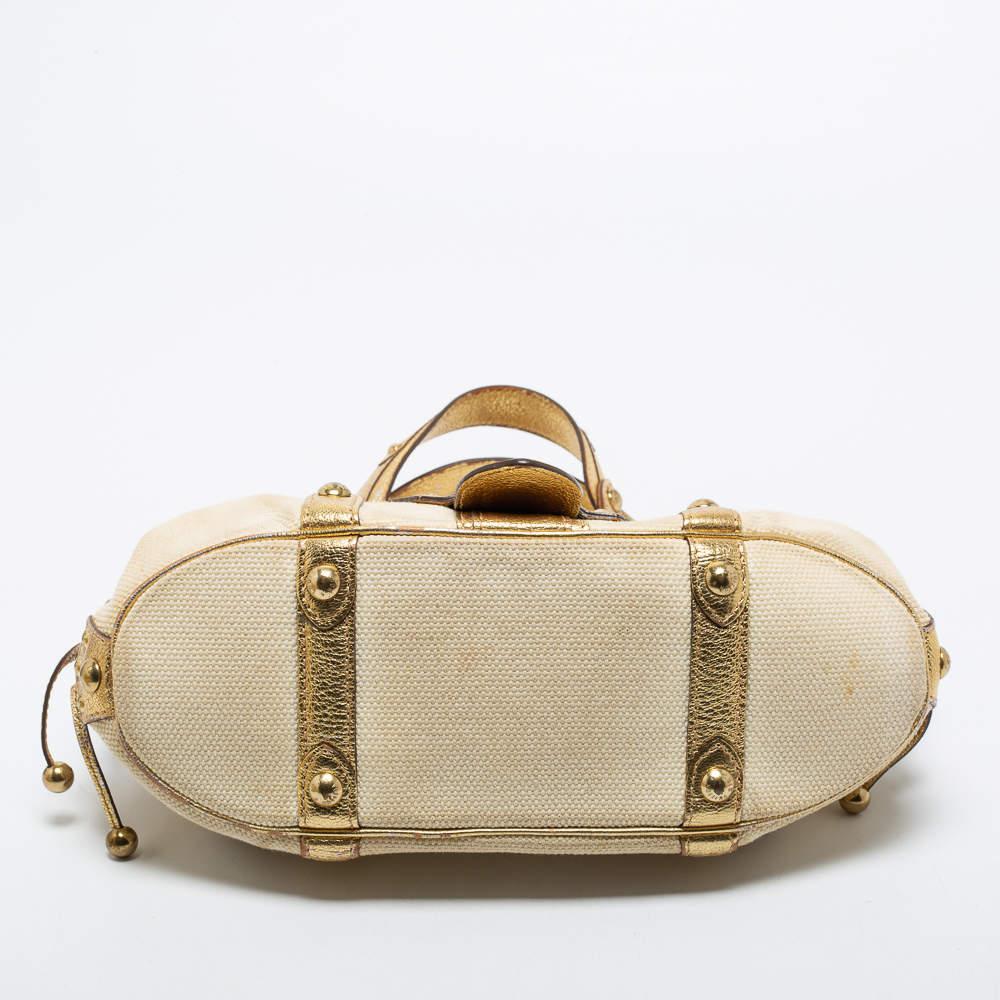 Louis Vuitton Gold/Cream Canvas and Leather Antigua Theda PM Bag 1