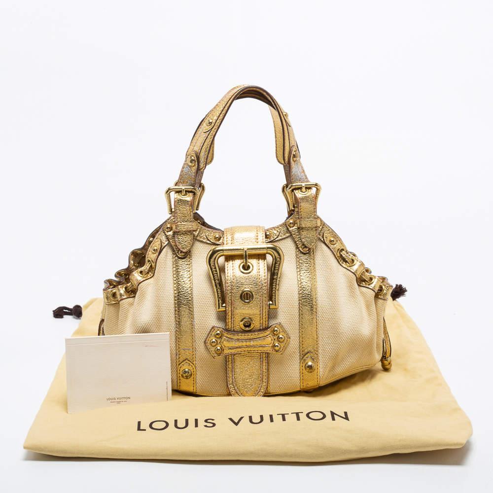 Louis Vuitton Gold/Cream Canvas and Leather Antigua Theda PM Bag 2
