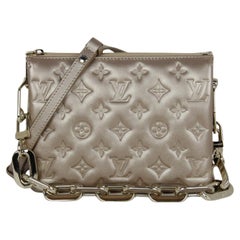 Louis Vuitton Gold Embossed Monogram Coussin BB Crossbody Bag