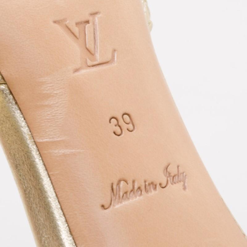 Louis Vuitton Gold Evening Sandals Size 39 3