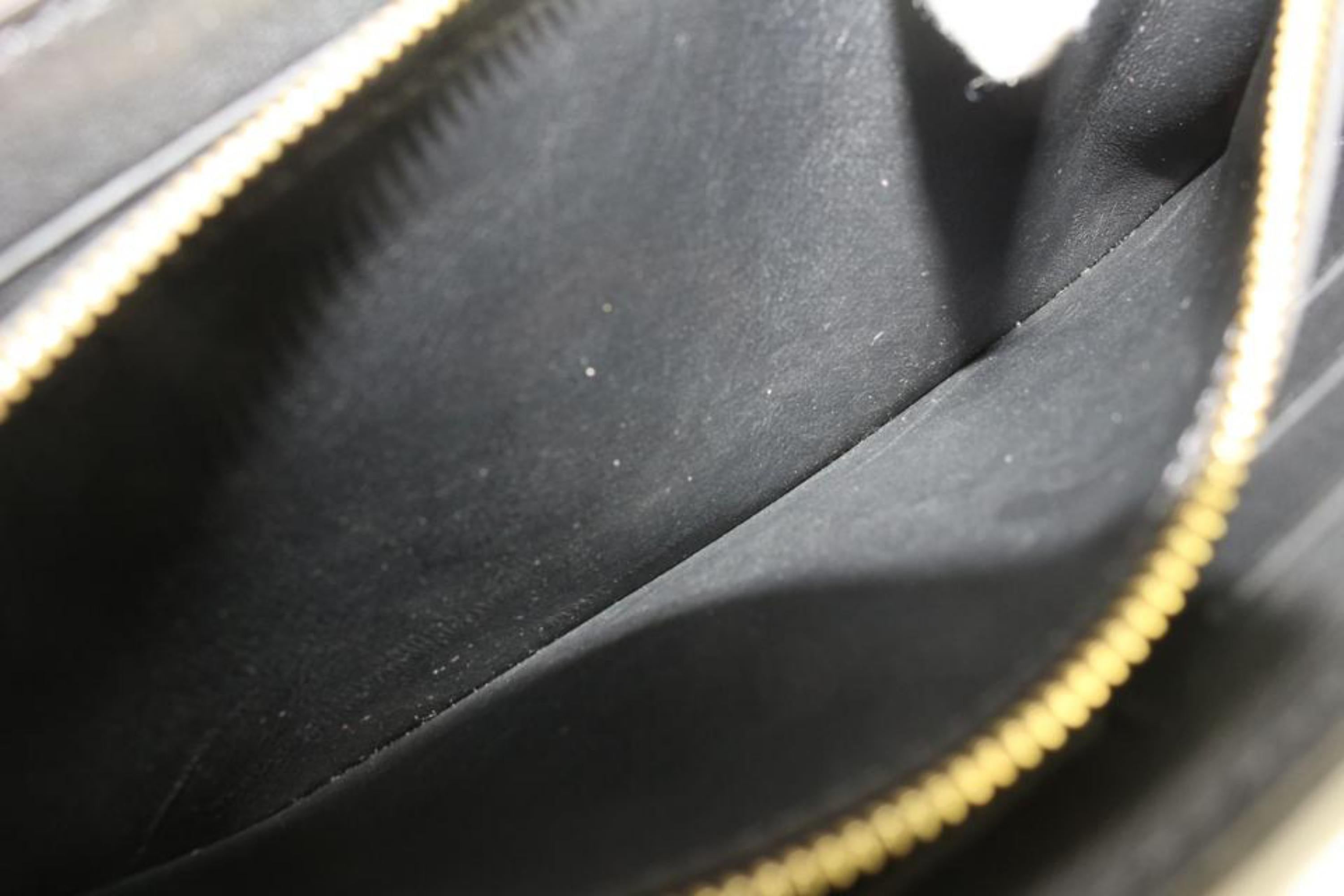 Louis Vuitton Gold Fleur Black Leather Capucines Long Flap Wallet 217lv23 5