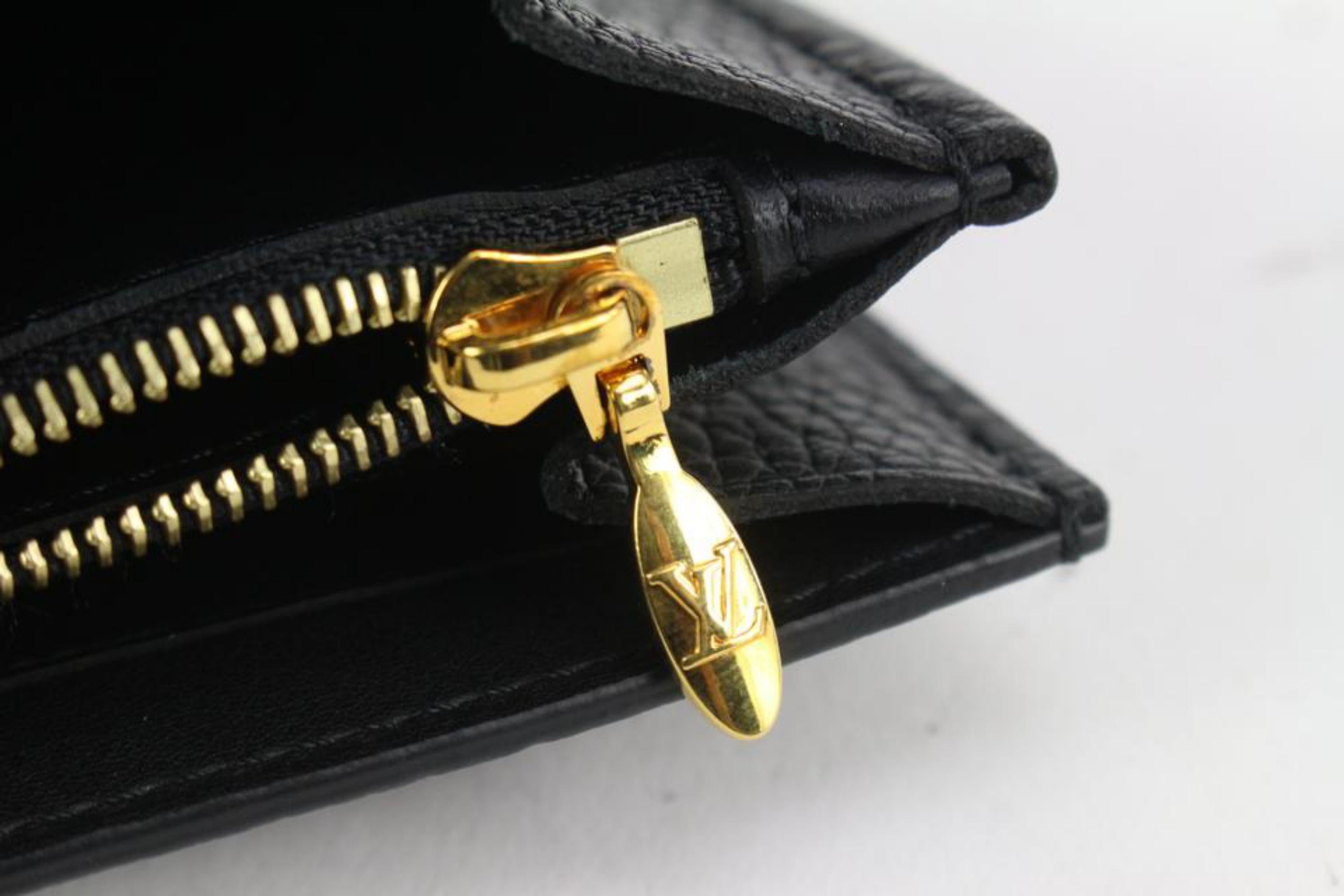 Women's Louis Vuitton Gold Fleur Black Leather Capucines Long Flap Wallet 217lv23