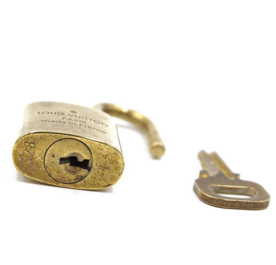Louis Vuitton Gold Keepall Speedy Alma Tone Brass Lock and Key Set Bag 860120 3