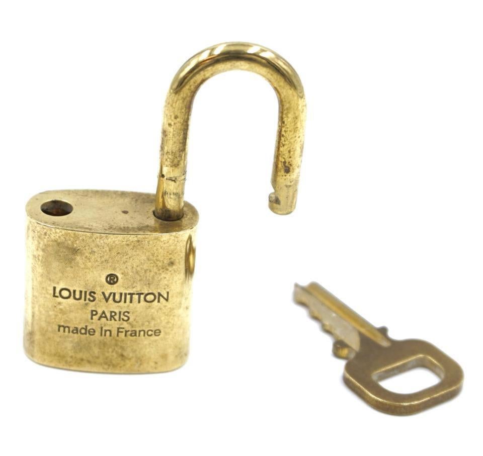 Brown Louis Vuitton Gold Keepall Speedy Alma Tone Brass Lock and Key Set Bag 860120