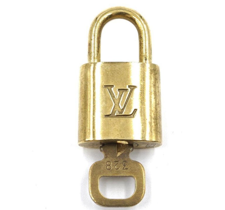 Louis Vuitton PadLock Lock & Key for Bags Brass Gold Used ( Number Random )