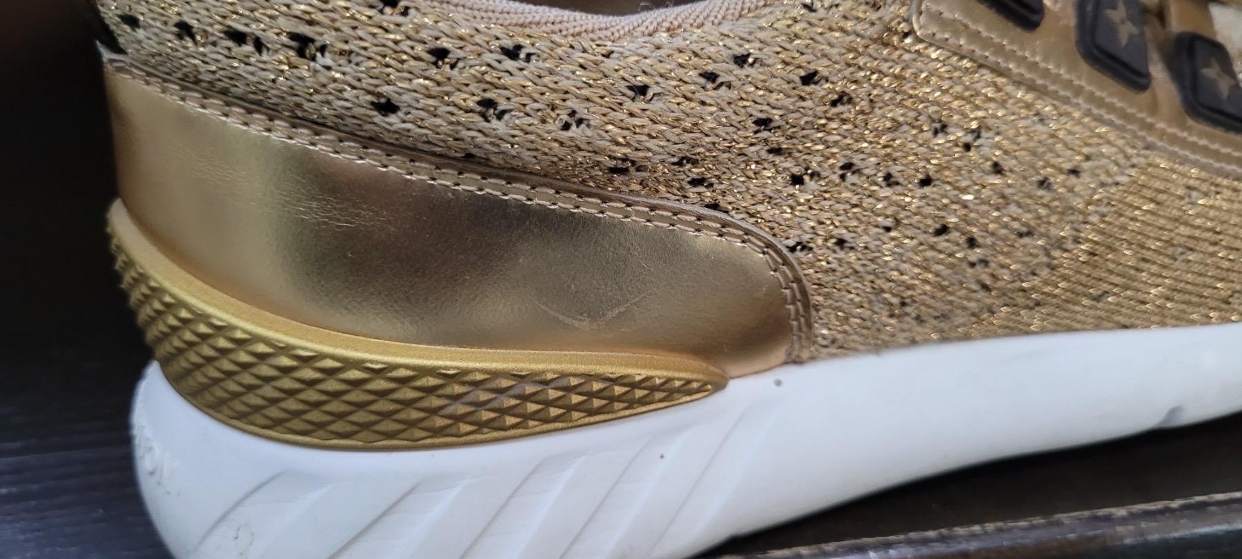 Louis Vuitton Gold Knit Fabric Leather Aftergame Sneakers 3
