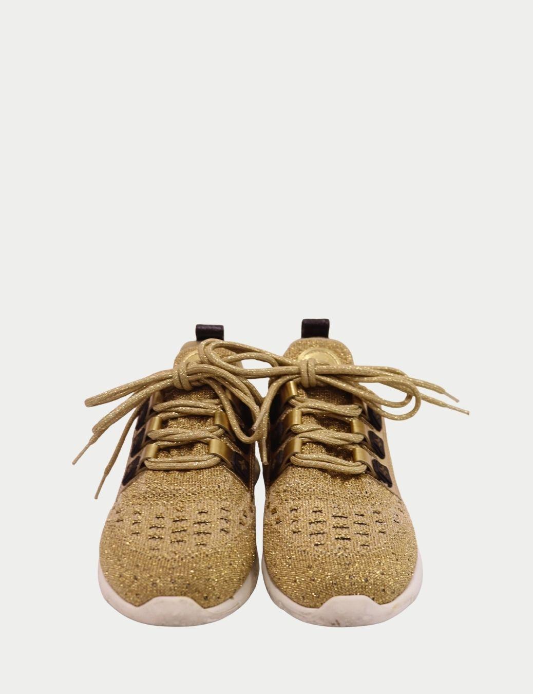 Louis Vuitton Gold Knit Turnschuhe - EU 36.5 Damen im Angebot