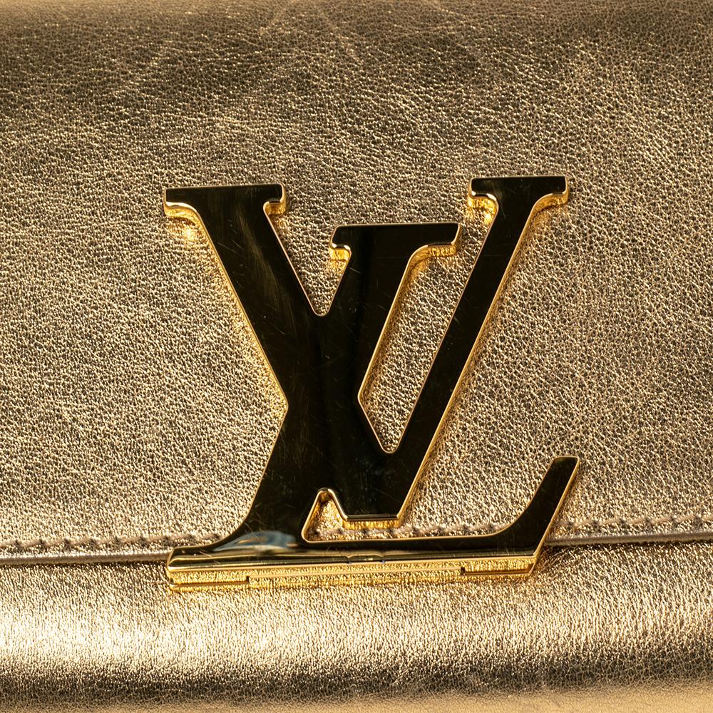 Louis Vuitton Gold Leather Louise Clutch 3