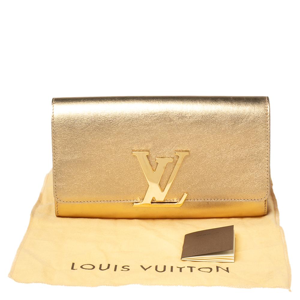 Louis Vuitton Gold Leather Louise Clutch 5