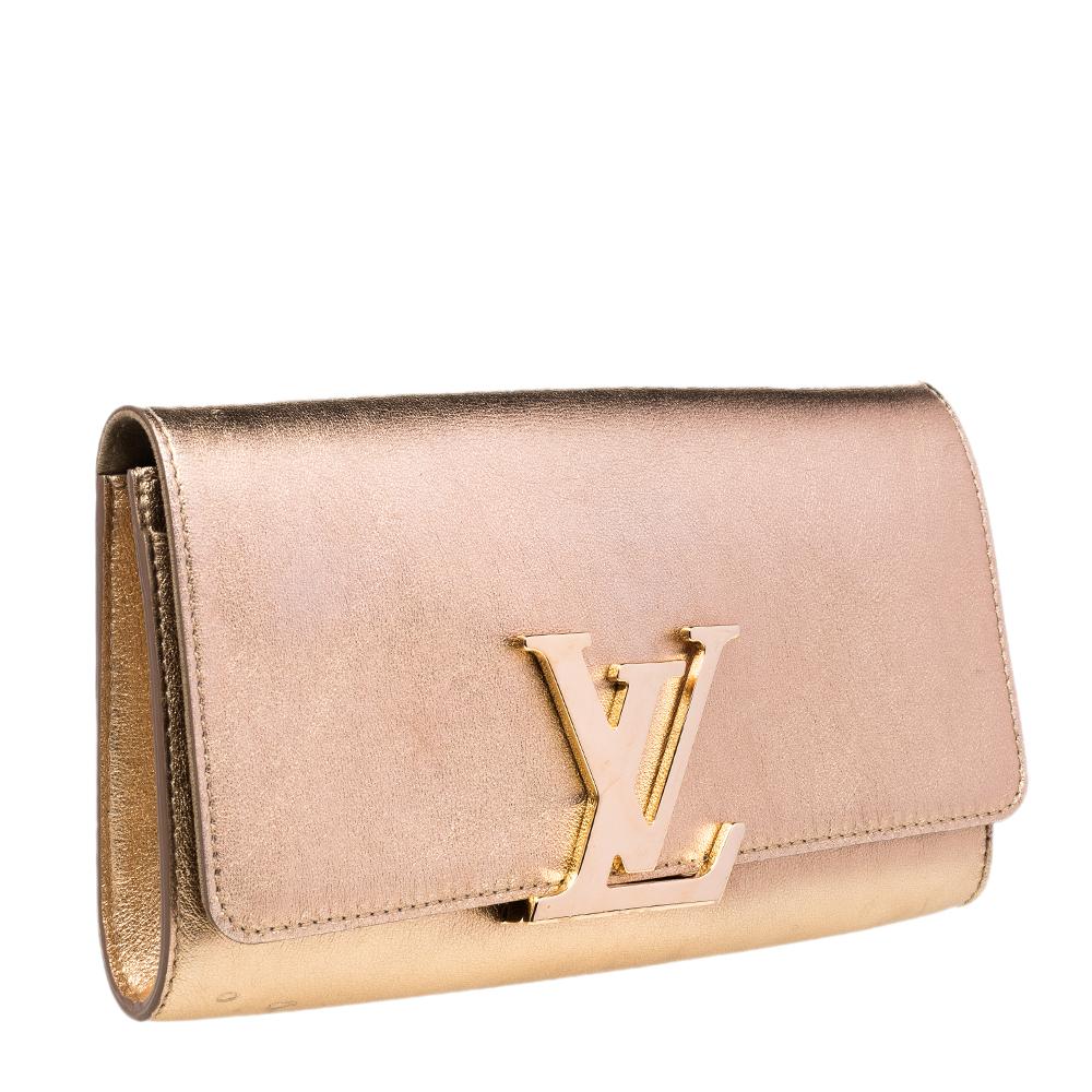 Louis Vuitton Louise Clutch aus goldenem Leder (Gold)