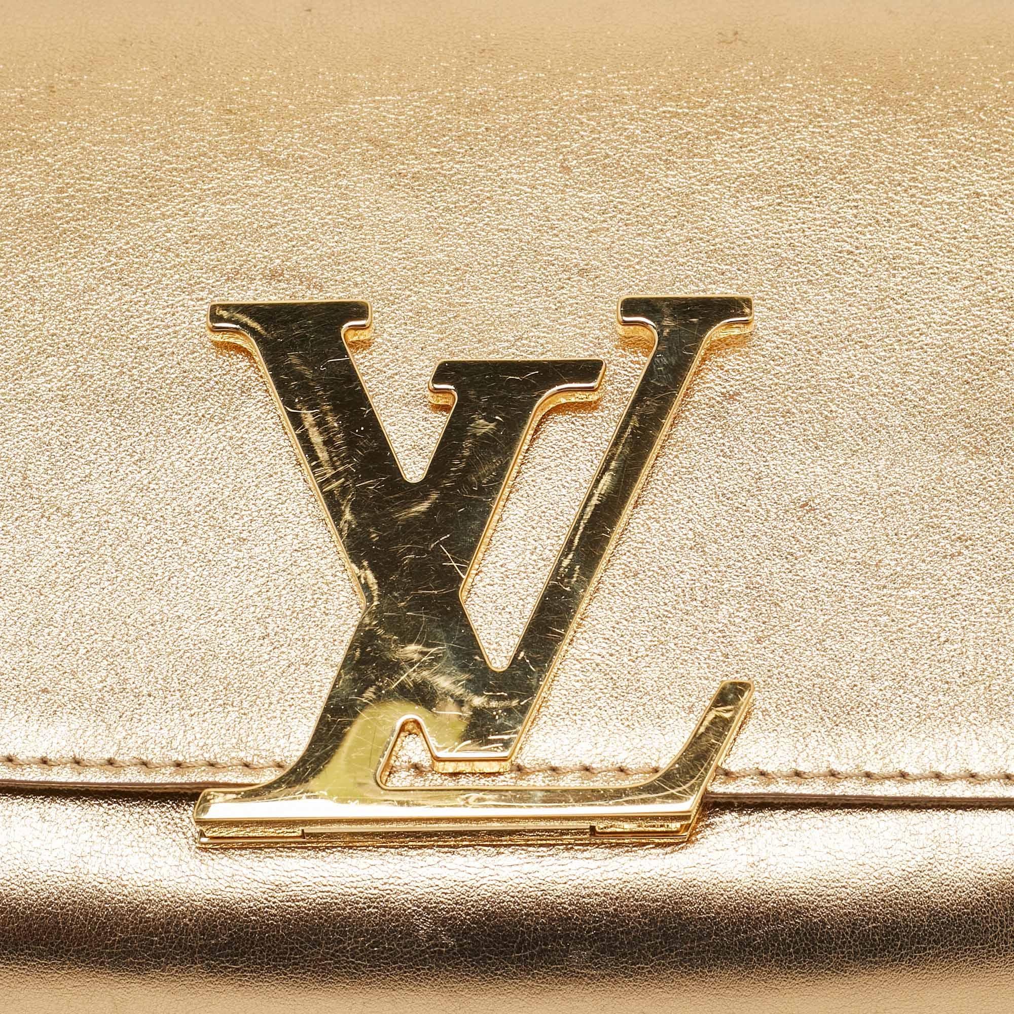 Louis Vuitton Gold Leather Louise Clutch 1