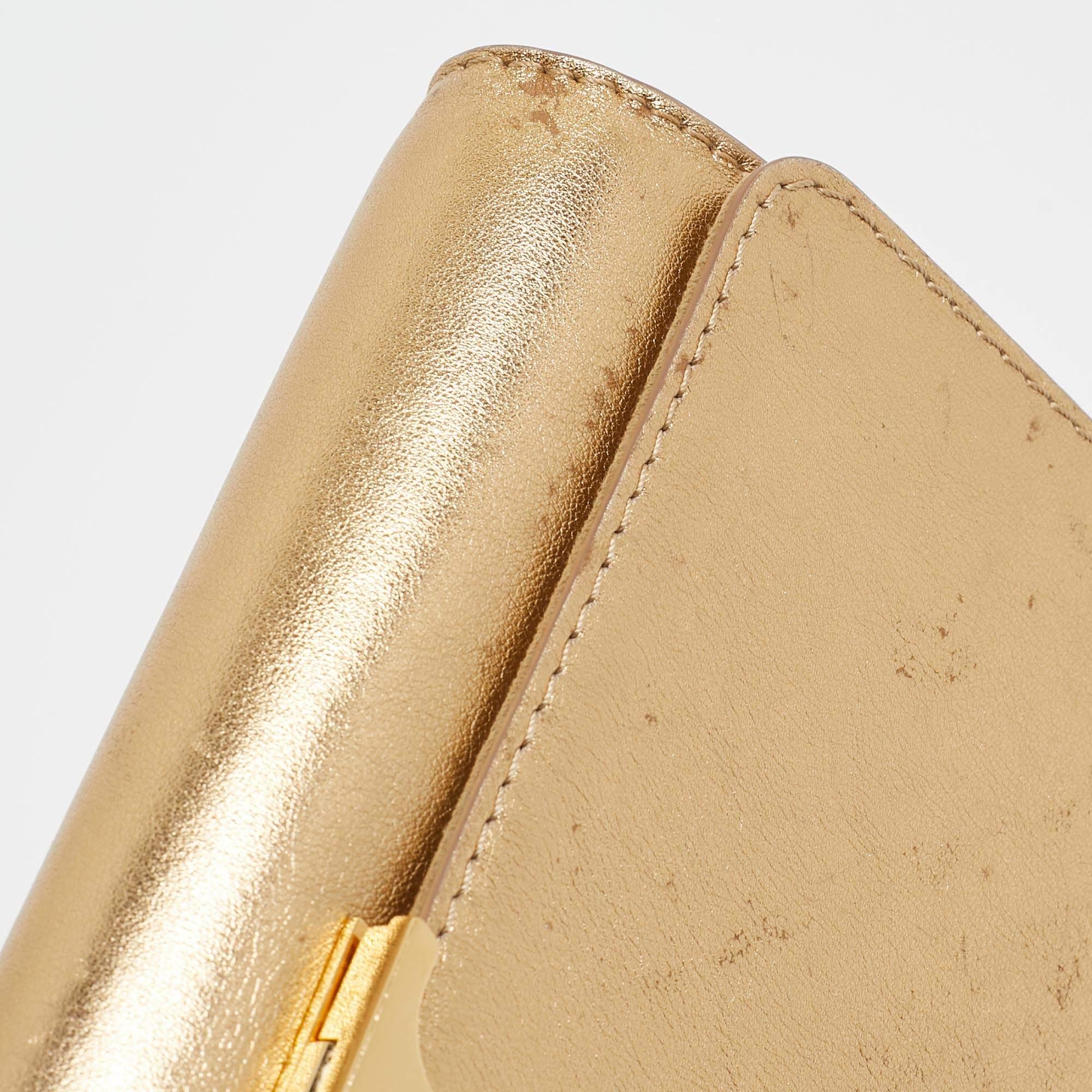 Louis Vuitton Gold Leather Louise Clutch 3