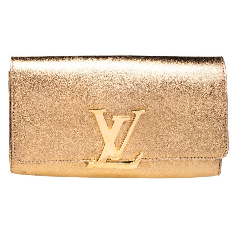 Louis Vuitton Louise Clutch aus goldenem Leder