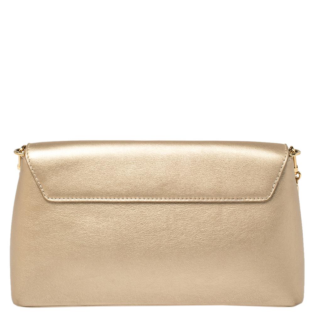 Louis Vuitton Gold Leder Love Note Tasche im Zustand „Gut“ in Dubai, Al Qouz 2