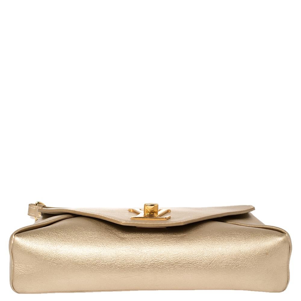 Louis Vuitton Gold Leder Love Note Tasche Damen
