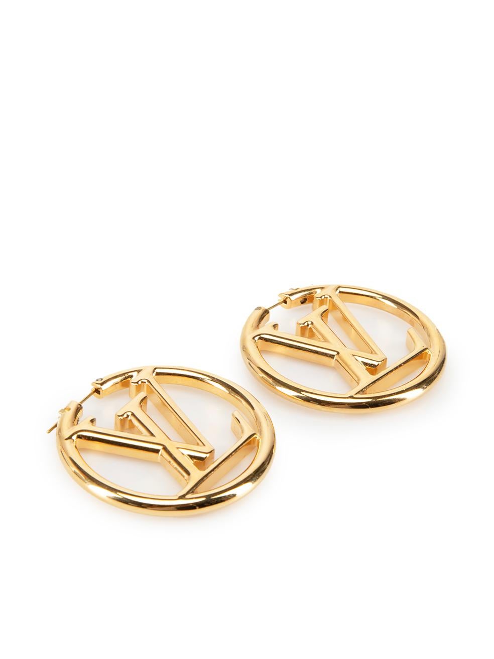 Louis Vuitton Logo Hoop Earrings - For Sale on 1stDibs