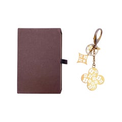 Louis Vuitton Gold Metal Fleur de Monogram Keychain Bag Charm