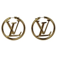 Louis Vuitton Gold Metal Louise Hoop Earrings
