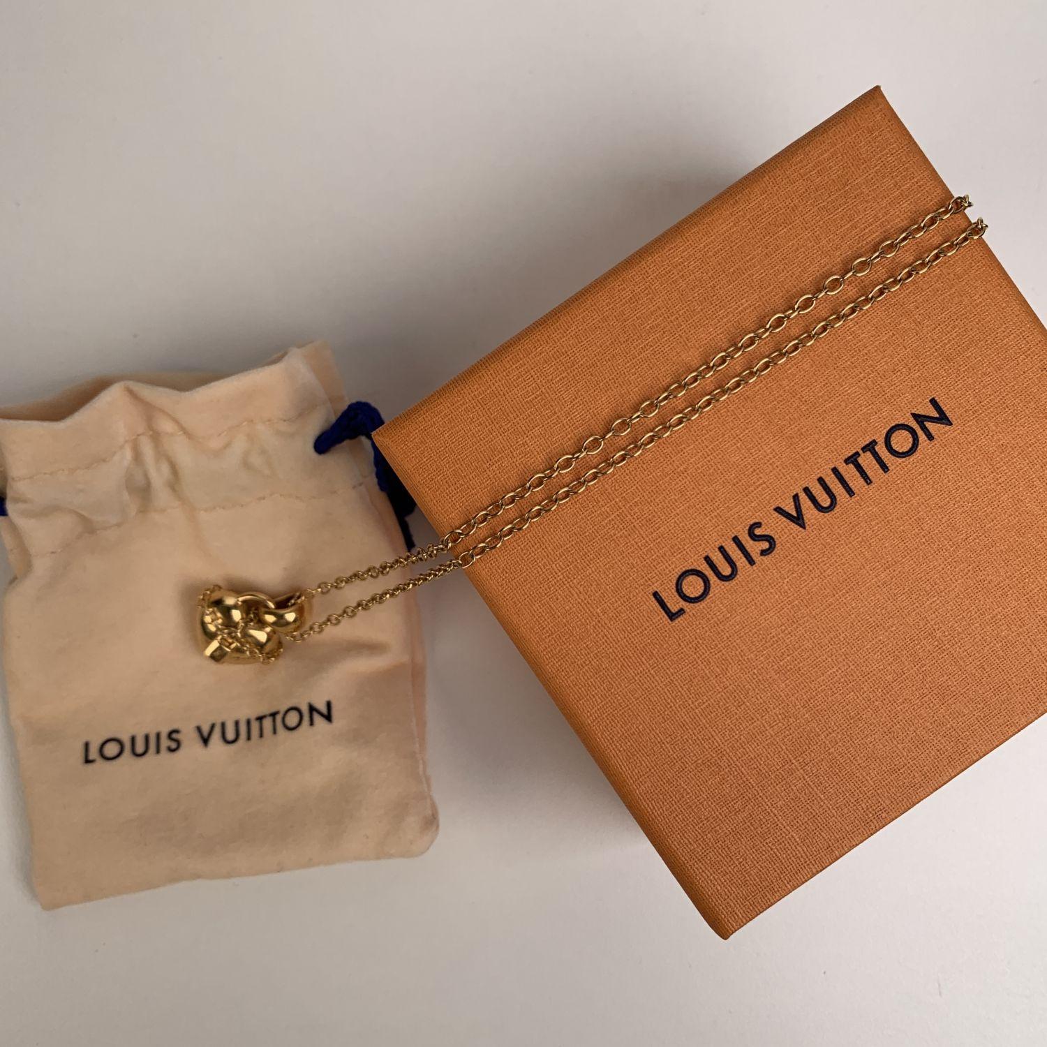 Women's Louis Vuitton Gold Metal Love Lock Pendant Necklace