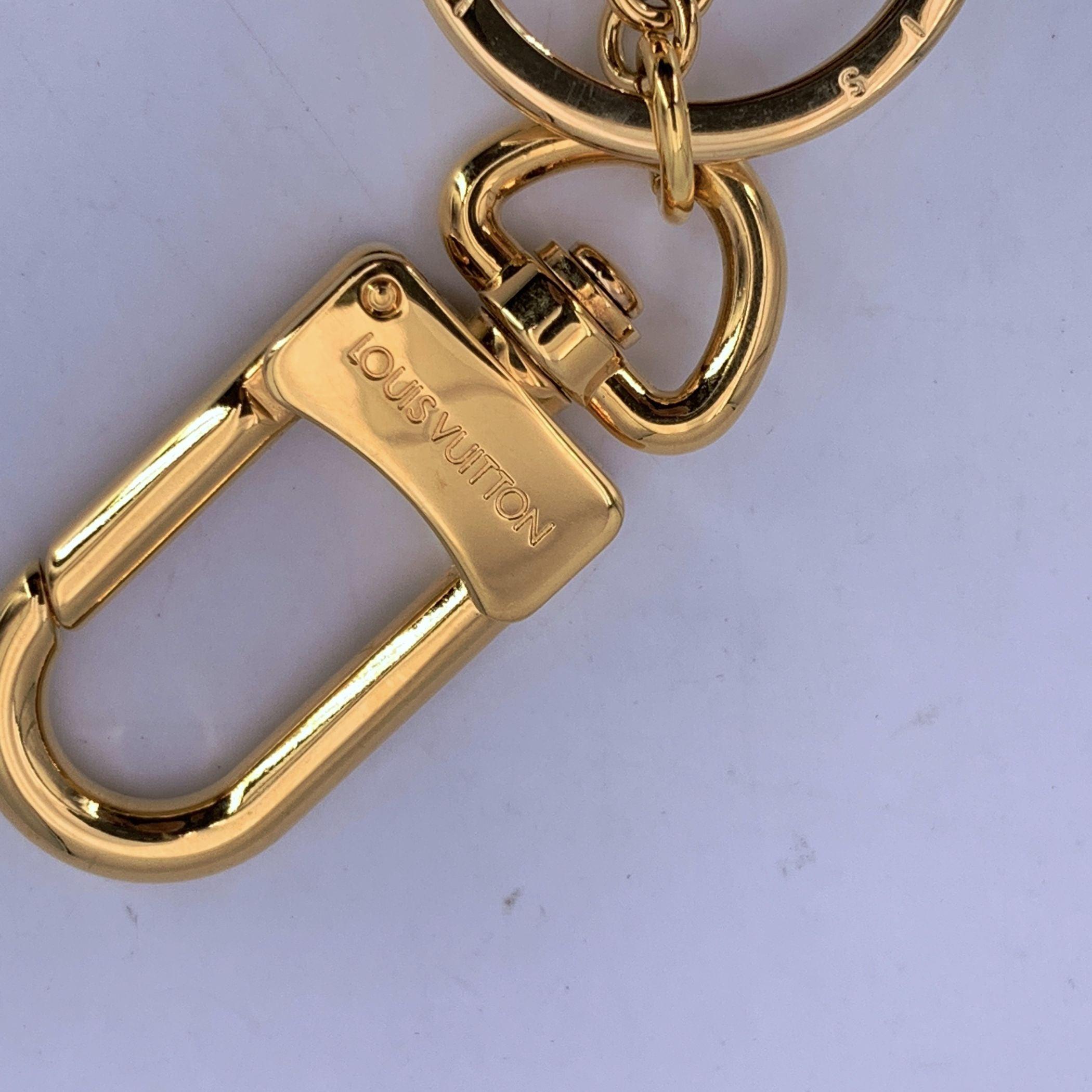 Donna Louis Vuitton Oro Metallo Lv Faccettes Portachiavi Catena Charm Borsa in vendita