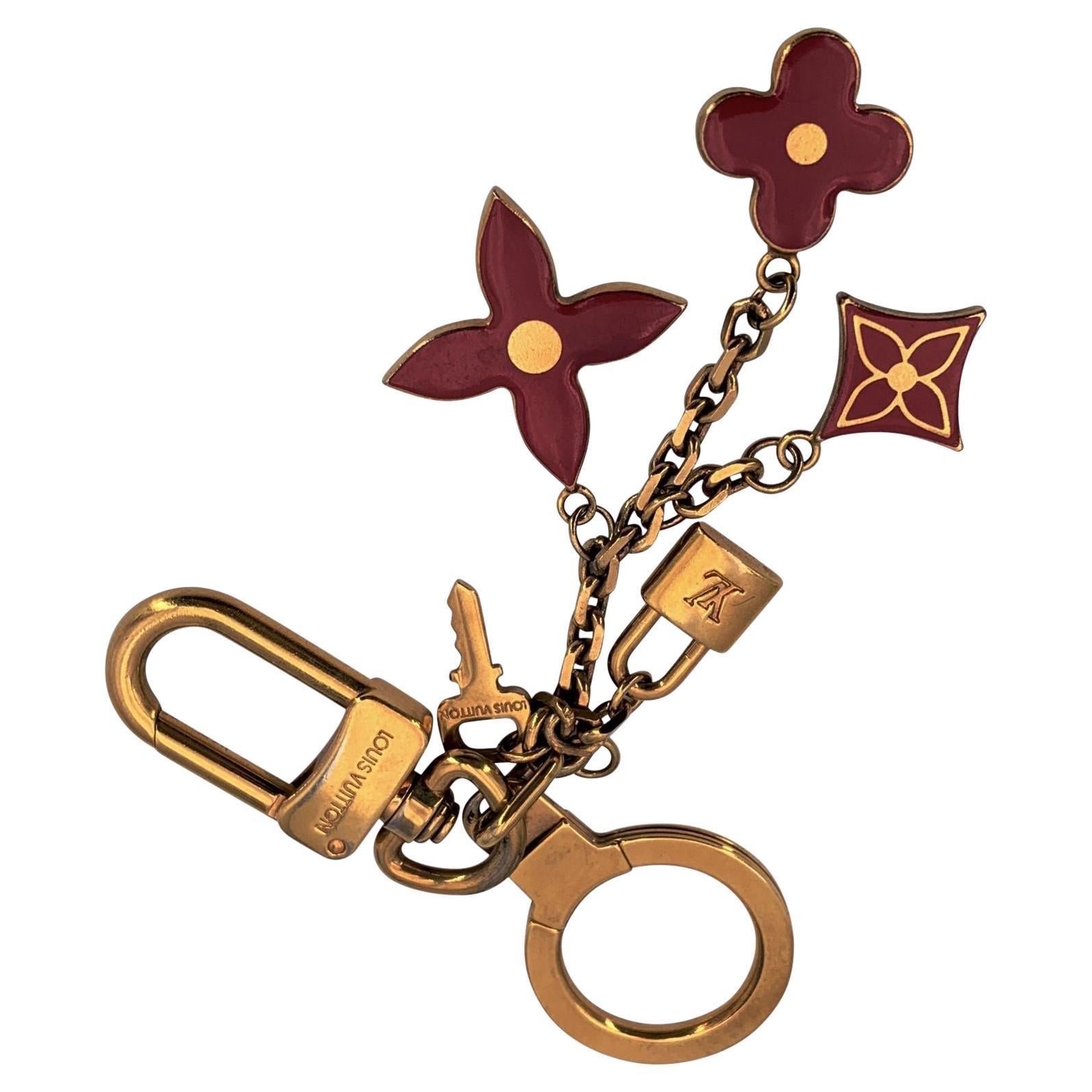 Louis Vuitton Gold Metal Portecle Pampille Keyring Chain Bag Charm