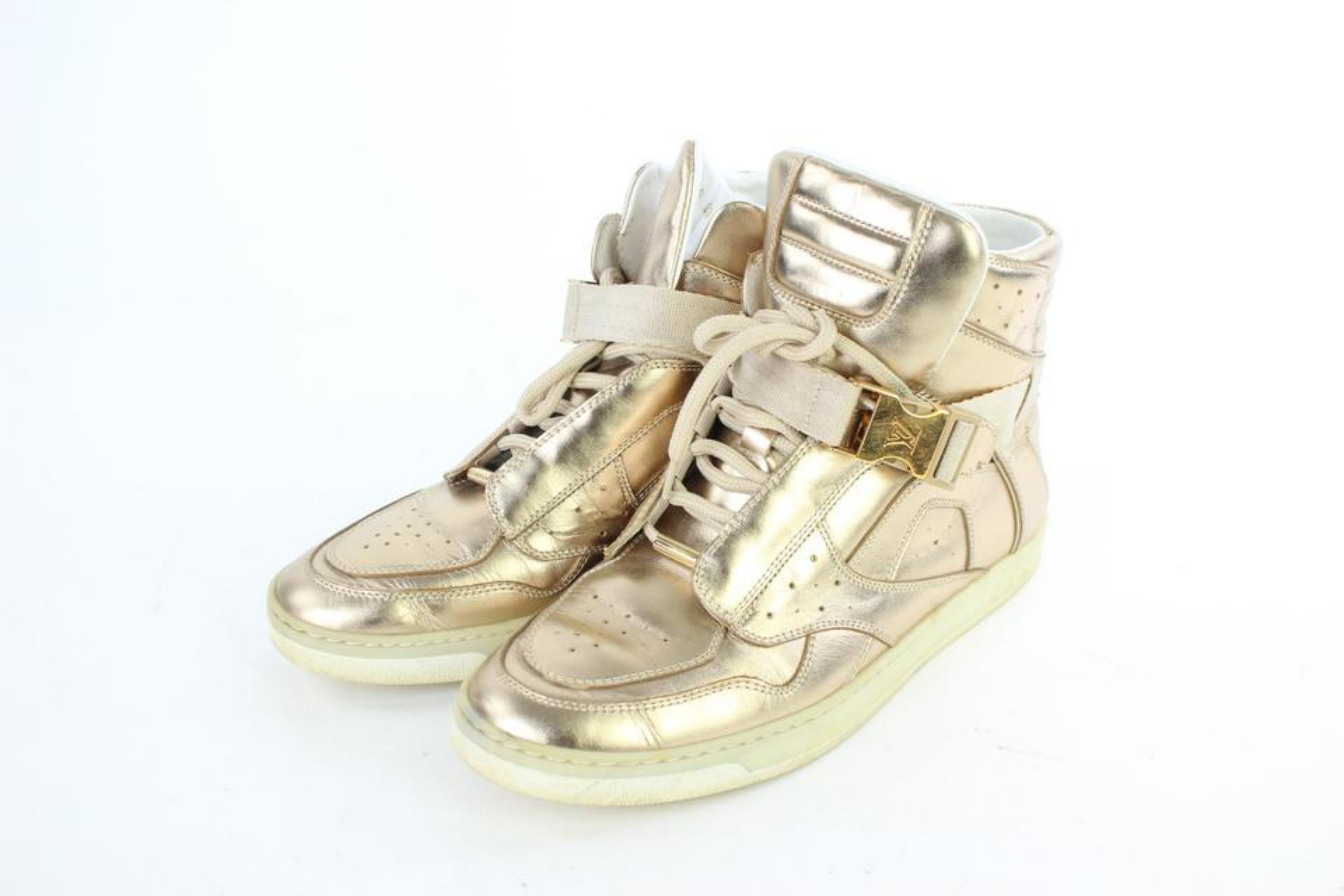 Louis Vuitton Gold Metallic High-top Sneaker 4lj928 Sneakers 6
