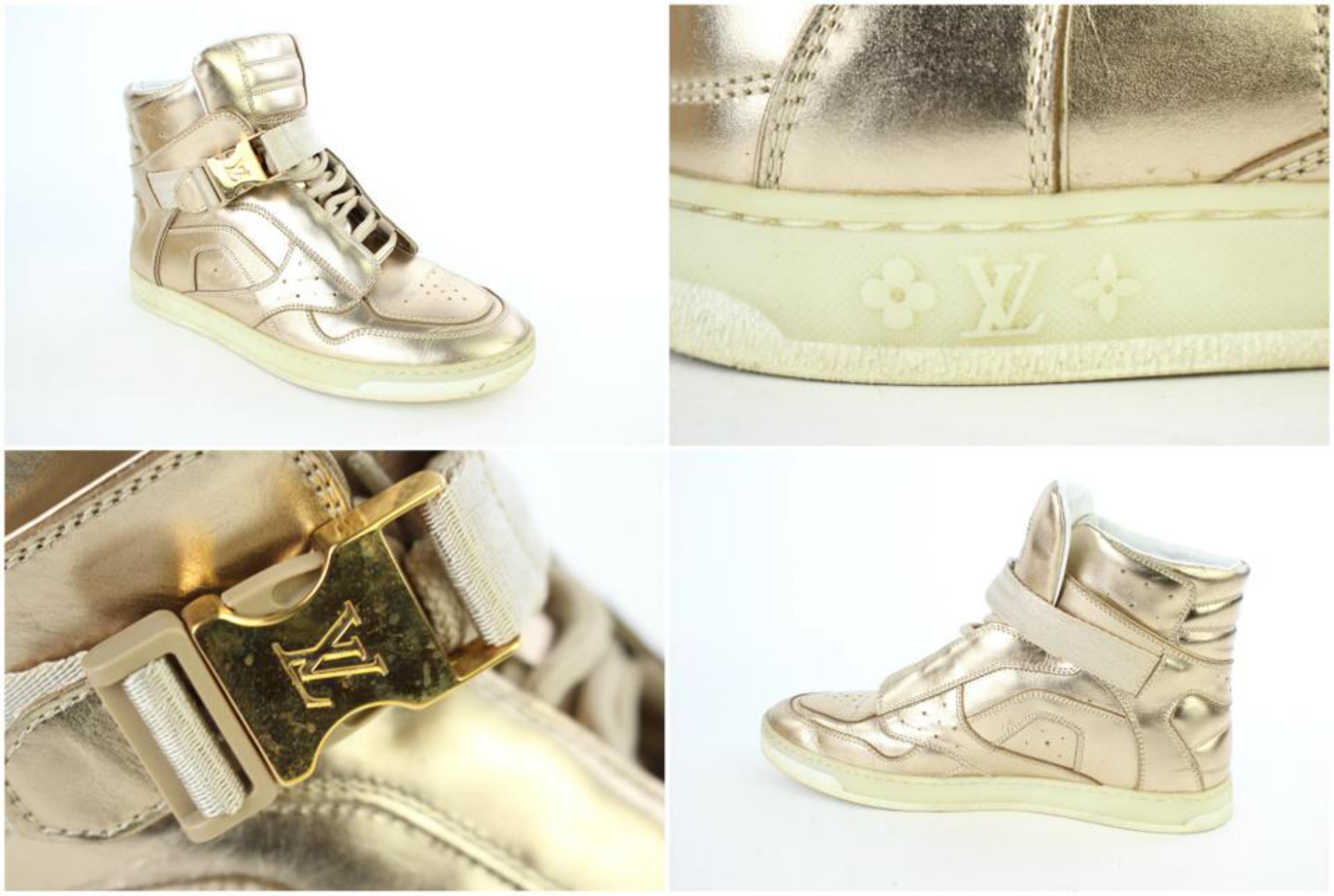 Louis Vuitton Gold Metallic High-top Sneaker 4lj928 Sneakers 1