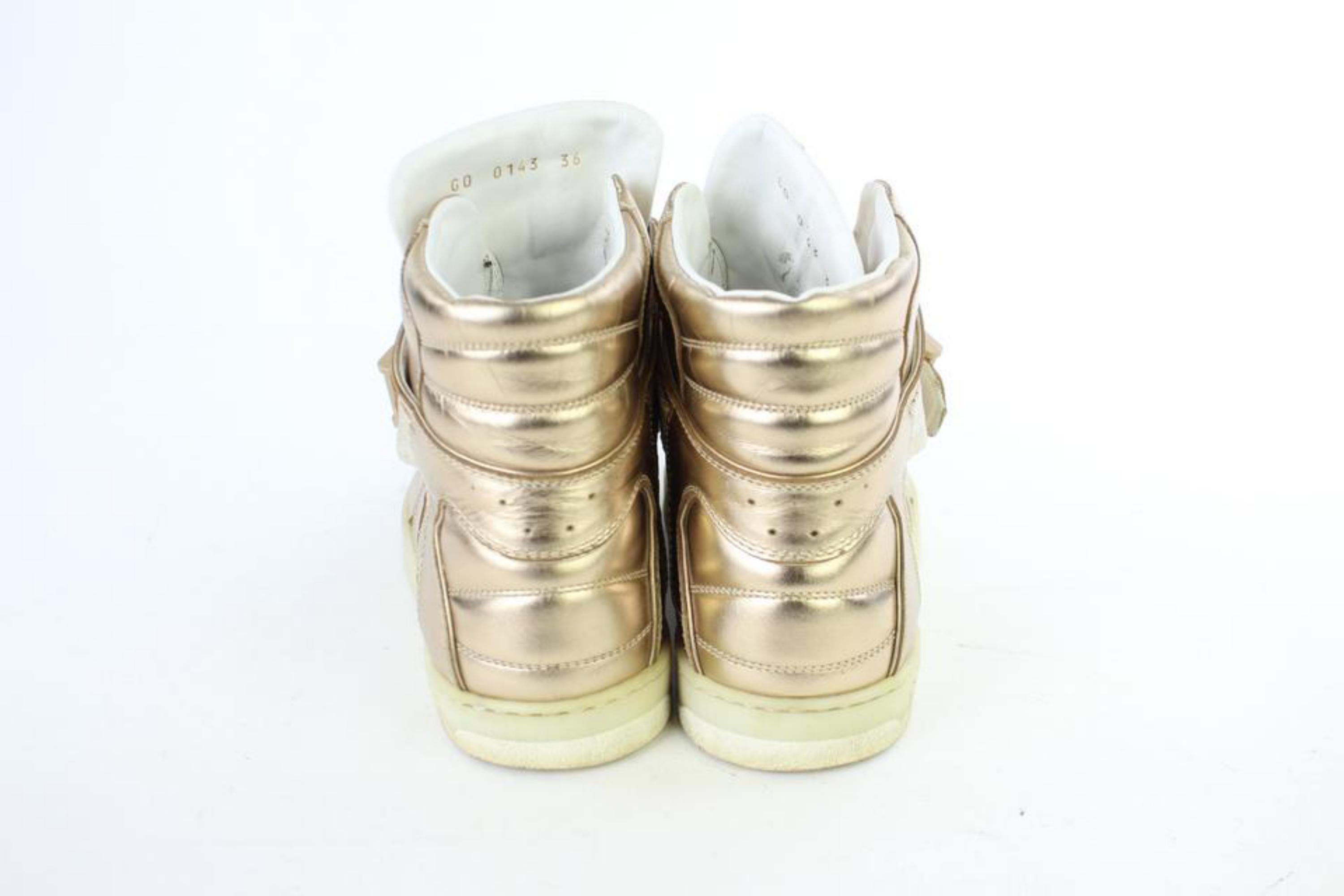 Louis Vuitton Gold Metallic High-top Sneaker 4lj928 Sneakers 3