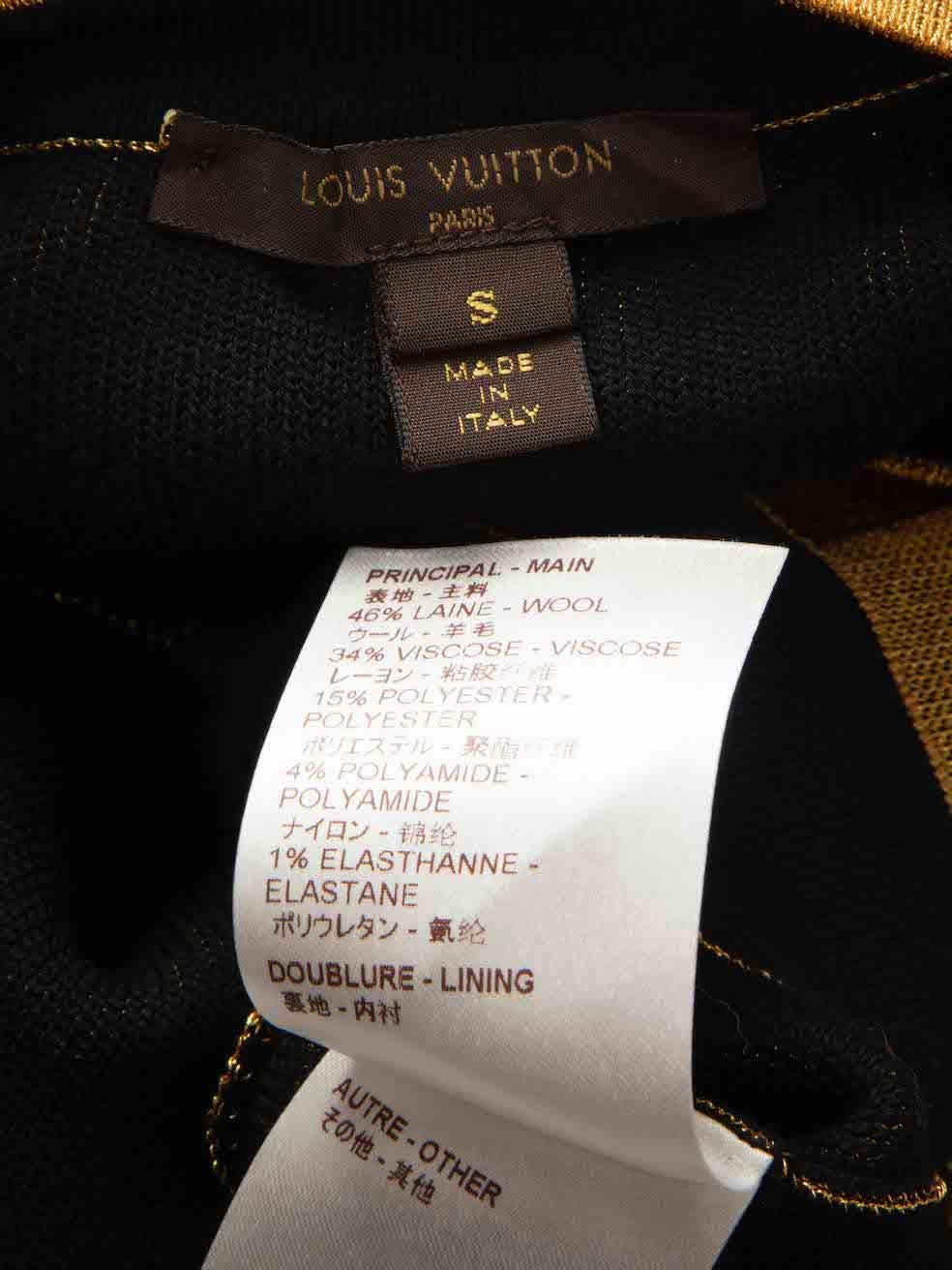 Louis Vuitton Gold Metallic Wool Crop Jumper Size S 1