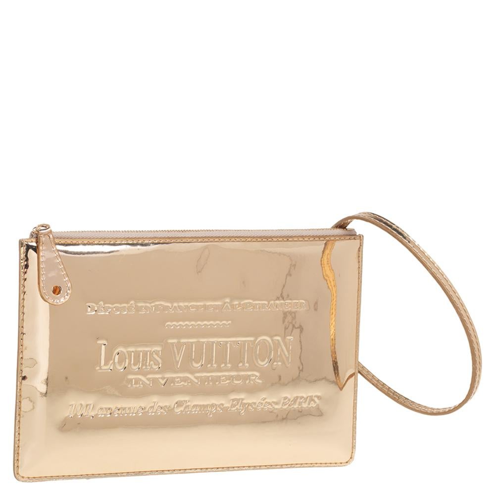 Louis Vuitton Gold Miroir Inventeur Pochette Plat Pochette Bag 2