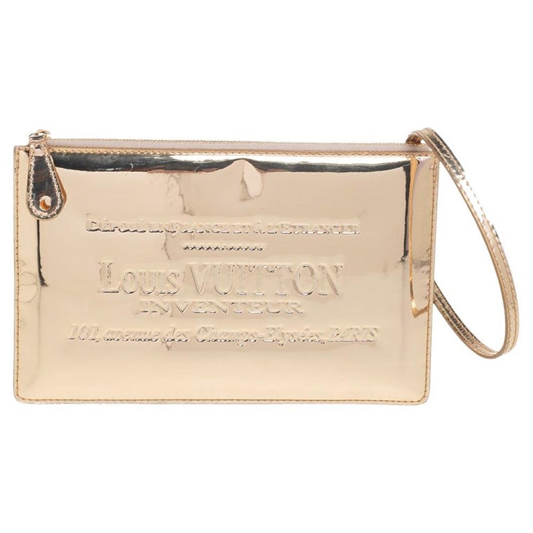 Louis Vuitton Gold Miroir Inventeur Pochette Plat Pochette Bag at 1stDibs |  louis vuitton bag inventeur