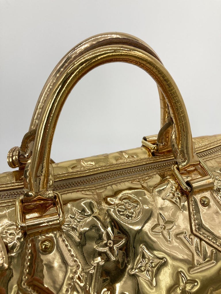 Authentic Louis Vuitton miroir hand bag purse speedy 30 gold limited