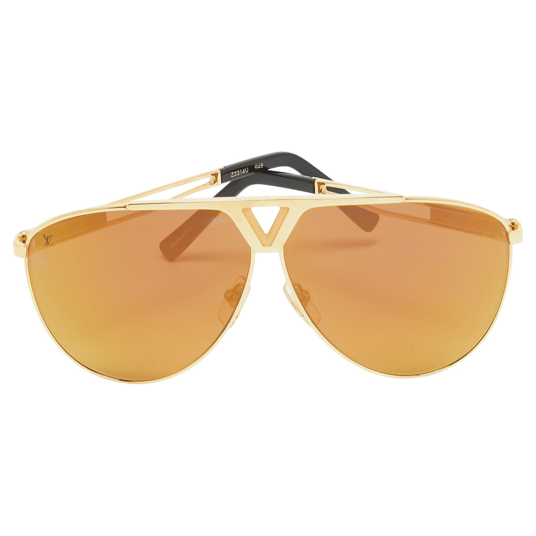 Louis Vuitton Gold Mirrored  Z2314U Tonca Aviator Sunglasses