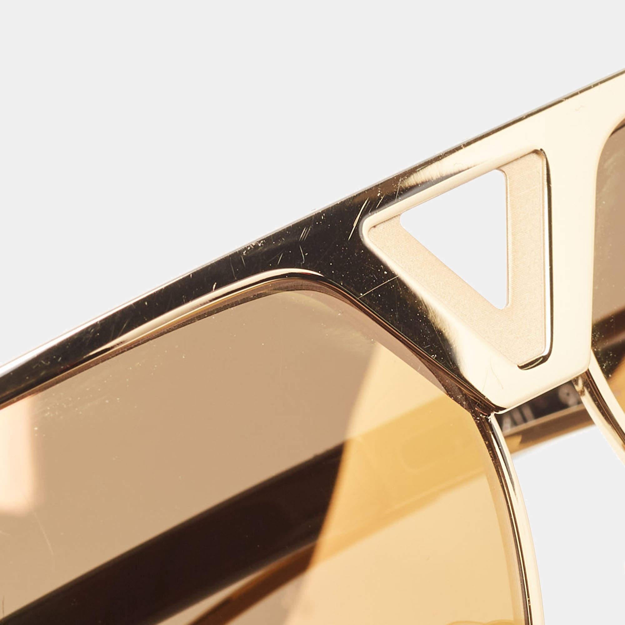 Lunettes de soleil pilote Louis Vuitton Gold Mirrored Z2314U Tonca Pour hommes en vente