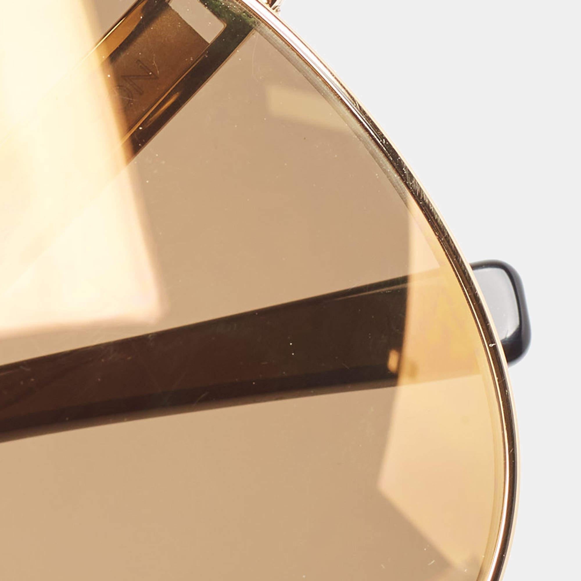 Lunettes de soleil pilote Louis Vuitton Gold Mirrored Z2314U Tonca en vente 1