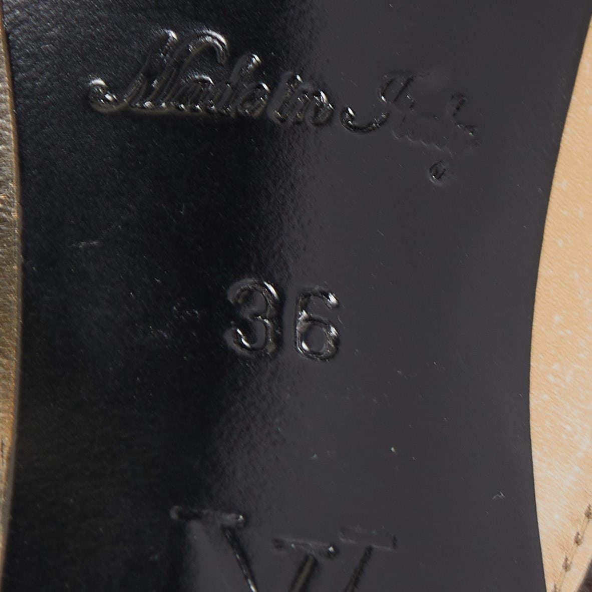 Black Louis Vuitton Gold Monogram Canvas and Patent Leather Cherie Pumps Size 36
