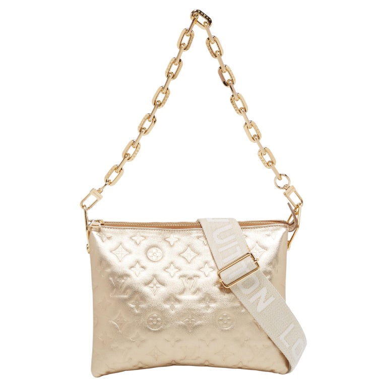 Louis Vuitton Gold Monogram Embossed Coussin PM Bag at 1stDibs