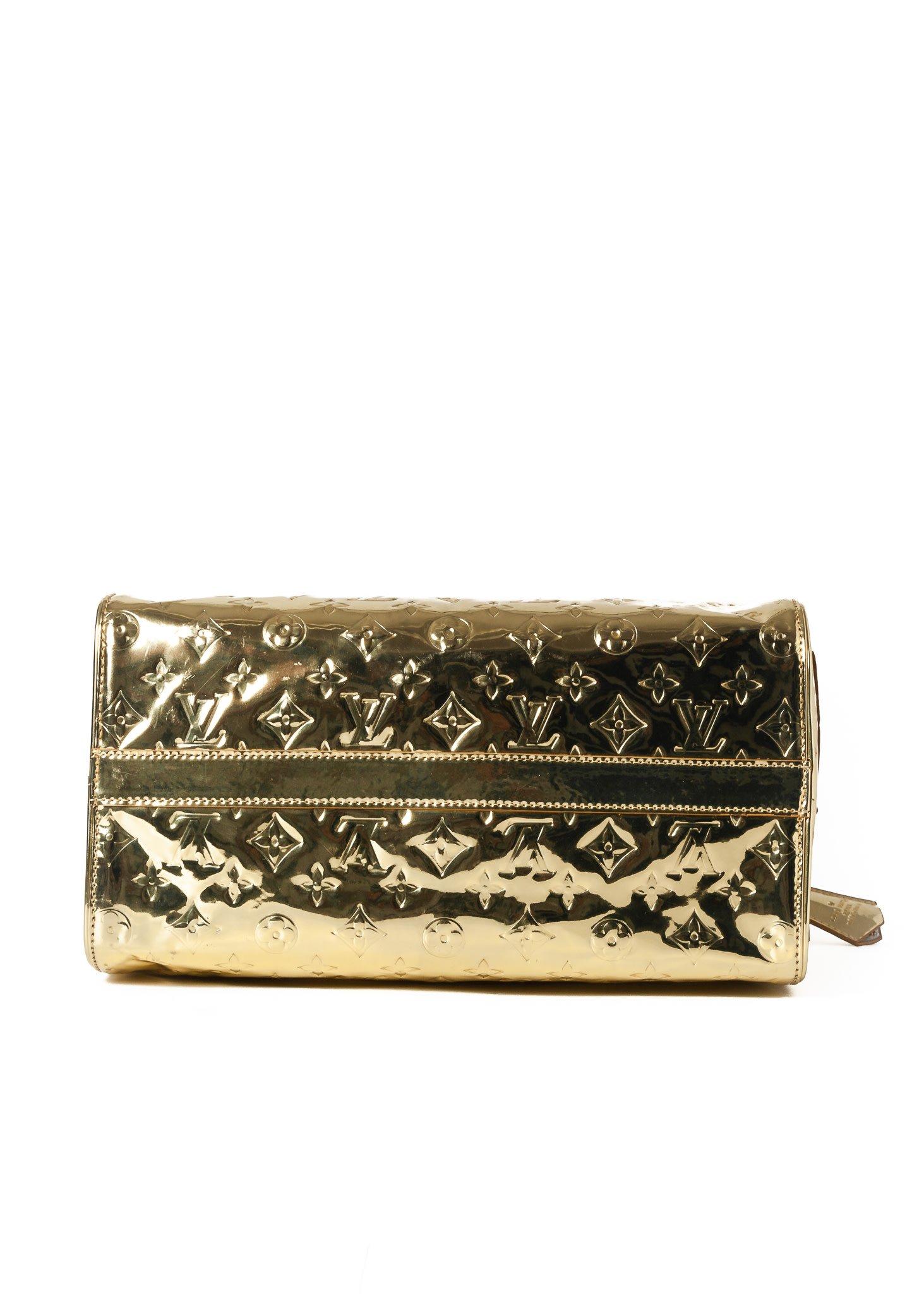 Women's Louis Vuitton Gold Monogram Embossed Miroir Speedy 35 Bag