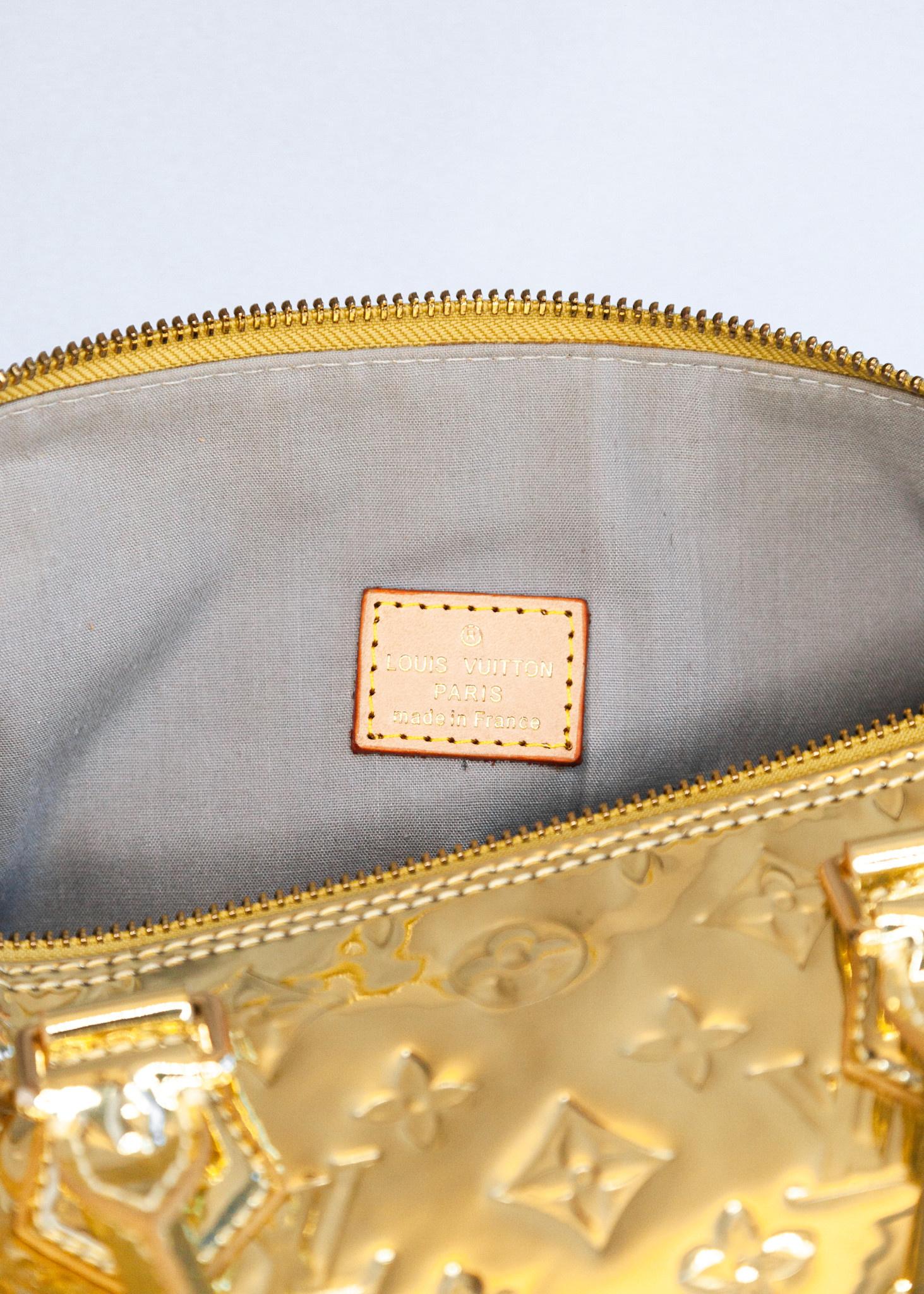 Louis Vuitton Gold Monogram Embossed Miroir Speedy 35 Bag 3