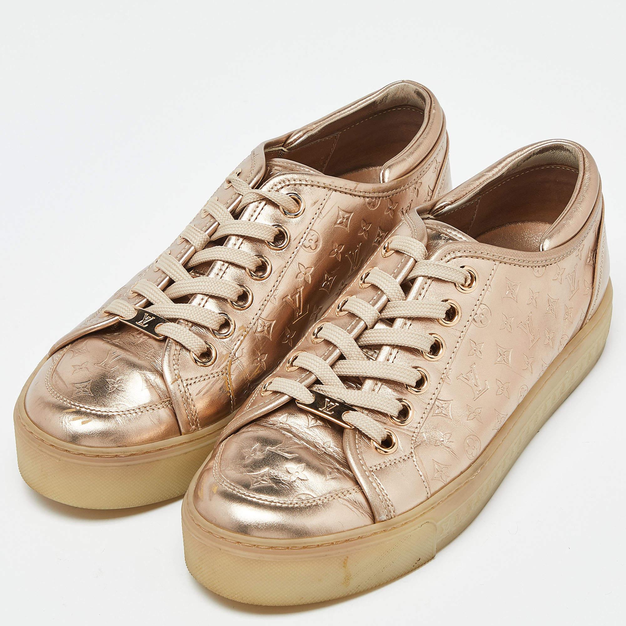 Give your outfit a luxe update with this pair of designer sneakers. The Louis Vuitton shoes are sewn perfectly to help you make a statement in them for a long time.

