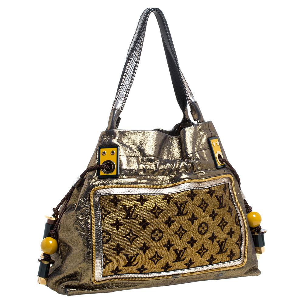 Brown Louis Vuitton Gold Monogram Lurex Limited Edition Sunbird Bag
